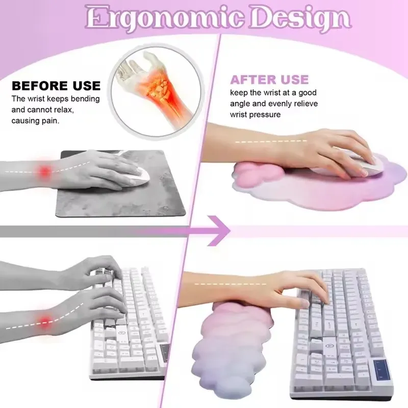 Ensemble d’appuis clavier et souris forme feuille